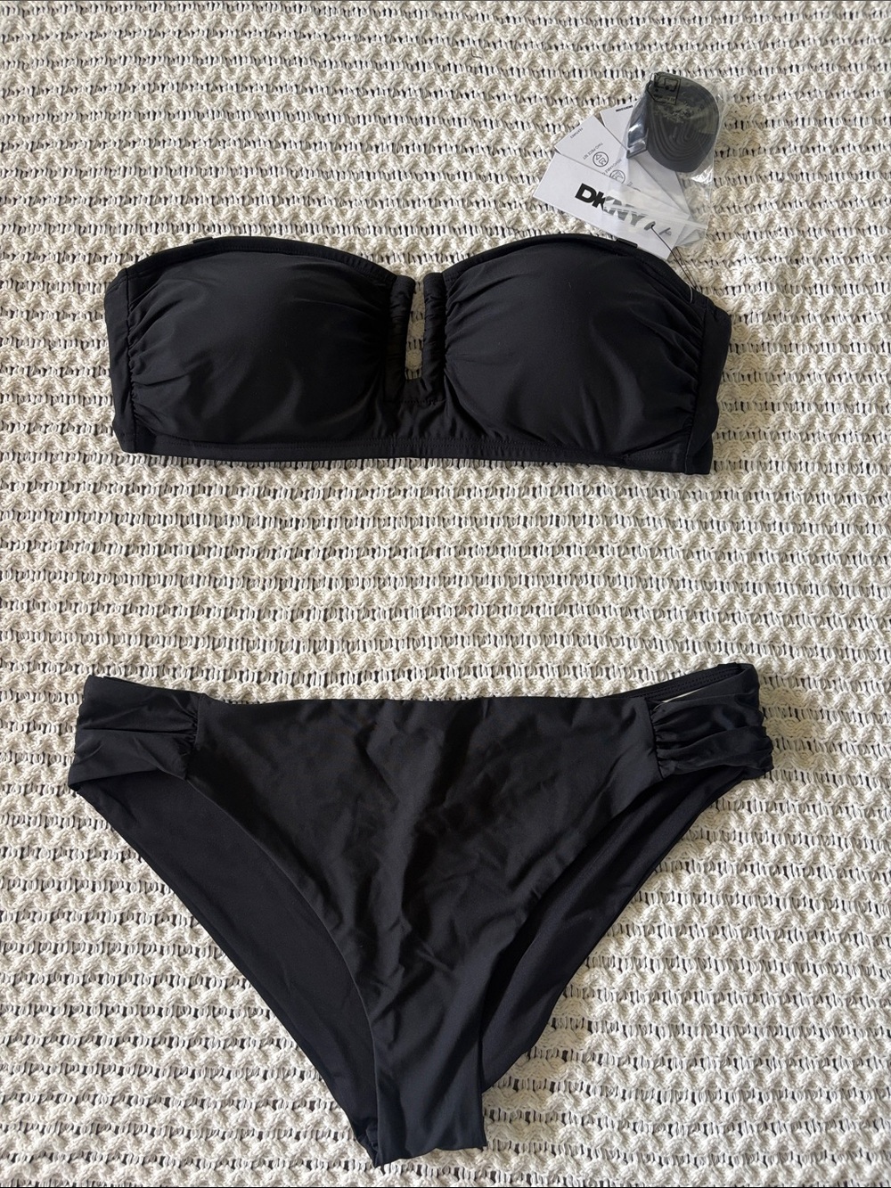 DKNY Black Bandeau Bikini Set
